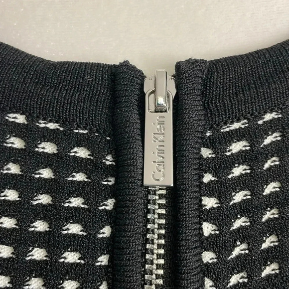 Calvin Klein Woman Zippered Cardigan NEW Black and White Sweater Size 1X - Picture 3 of 8